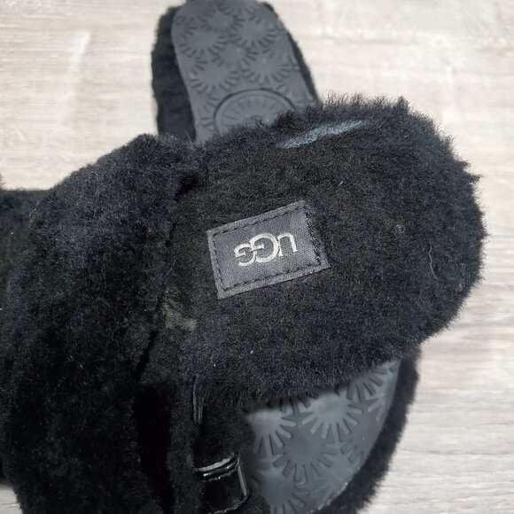 UGG Australia Fuzzy Yeah Slide Slippers Soft Sheepskin Shearling Slip Ons Size 8 - Picture 8 of 13